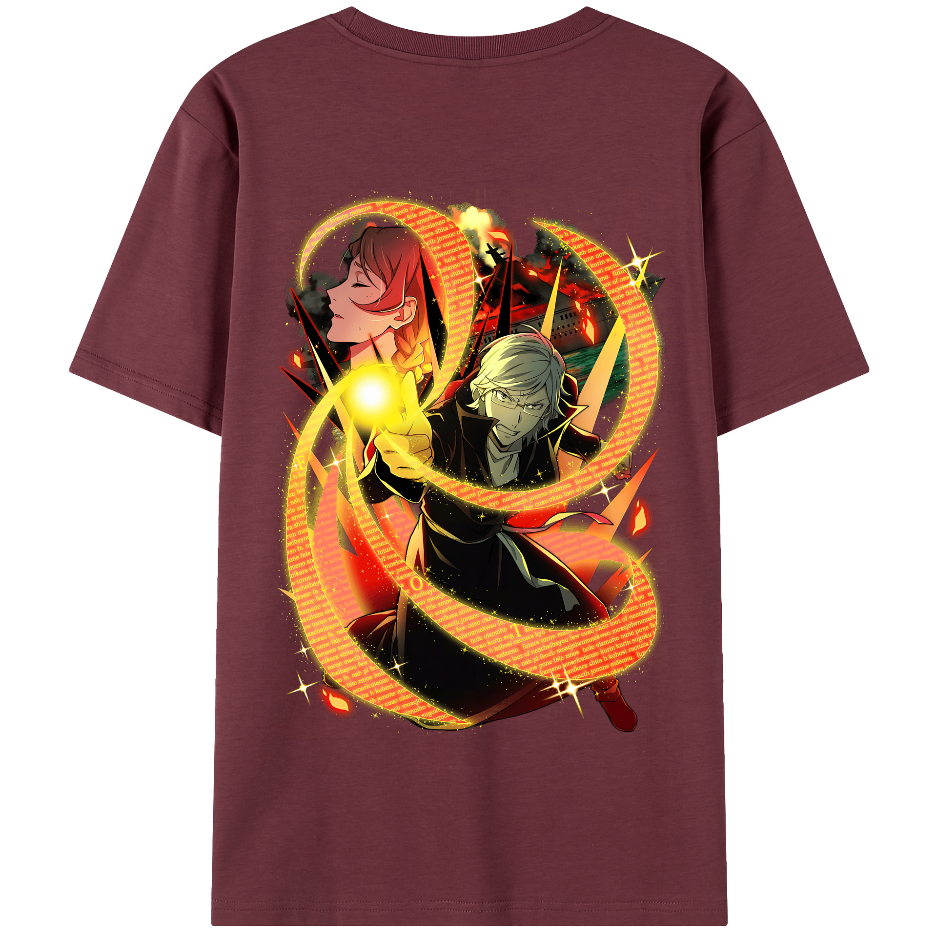 （画像用） 文豪ストレイドッグス Bungo Stray Dogs 綿100％半袖Tシャツ（背面プリント）